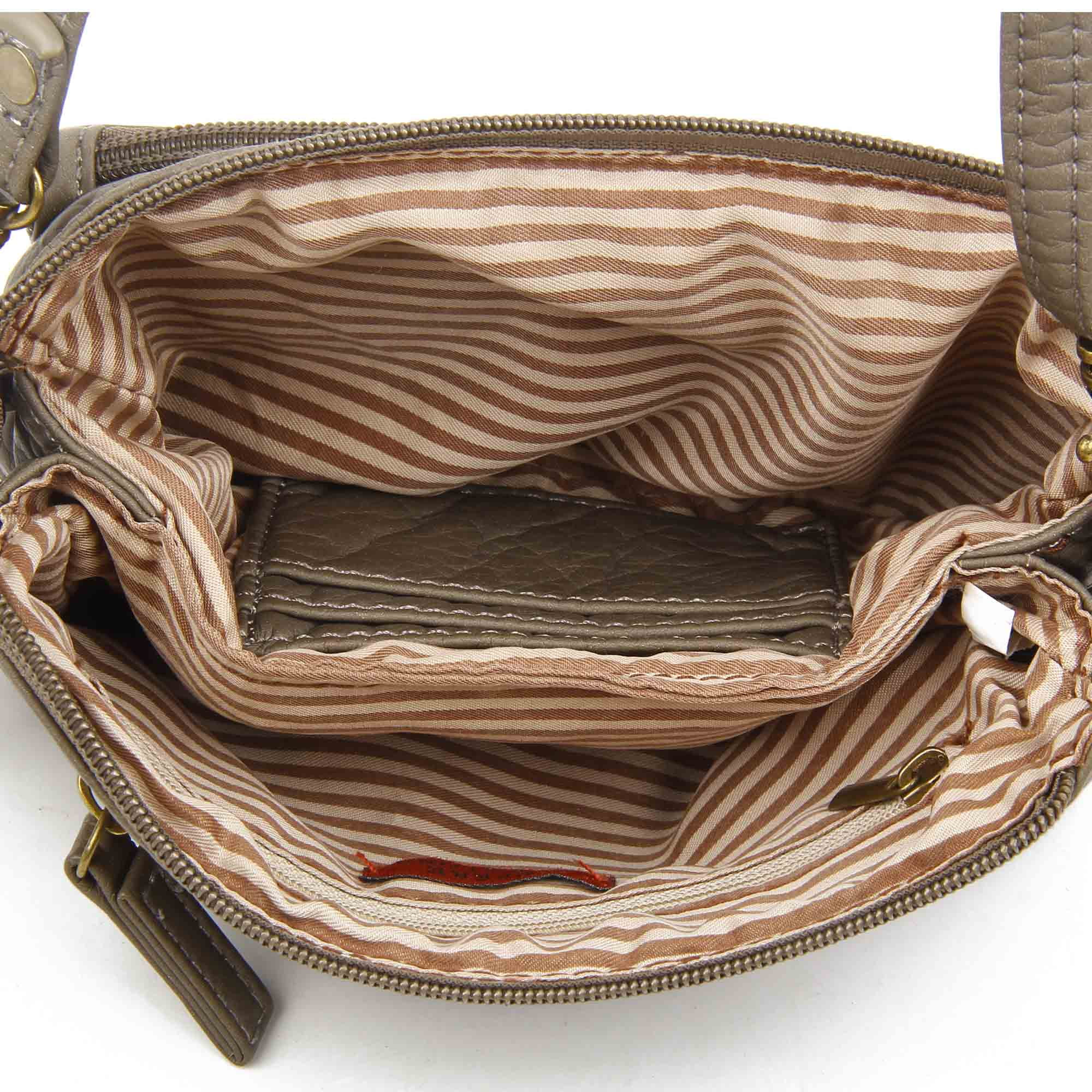 The Anita Women Wristlet Multi Functional Crossbody Soft Vegan Leather Bag by Ampere Creations - Dark Grey
