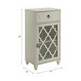 thumbnail image 5 of Gzxs Vintage Narrow Cabinet, Floor Standing Accent Display Cabinet with Top Drawer, 1 Glass Door and Adjustable Shelf, 12"D x 17"W x 33"H, White, 5 of 9
