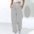 thumbnail image 2 of Baggy Sweatpants for Women Wide Leg Y2K Casual Elastic High Waisted Workout Sweat Pants with Pockets Fall Outfits, 2 of 4