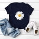 thumbnail image 3 of Puntoco Tallas grandes Mujer Manga corta Estampado floral Girasol O-cuello tops Camiseta Blusa Puntoco Puntoco-8305, 3 of 5