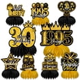 thumbnail image 3 of 18th-80th Birthday Decorations Set, Table Toppers for Her Him Birthday Party Supplies, Happy 18-80 Year Old Table Decoration for Daughter Son, 9Pcs Black & Gold Honeycomb Centerpieces, 3 of 9