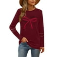 thumbnail image 6 of Womens Long Sleeve Merry Christmas T-Shirts Casual Merry and Graphic Tee Christmas Tree Tops, 6 of 7