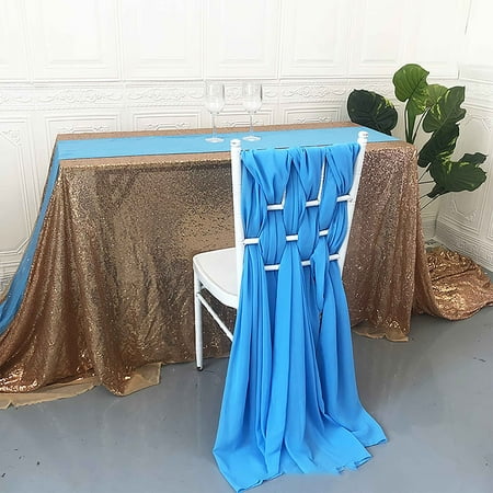 

Solid Color Chair Sashes 28x80inch Decorative Chair Back Sashes For Wedding Banquet Party Events DIY Ribbons For Table Runners Chair Decorations -Lake Blue-70x200cm99pcs