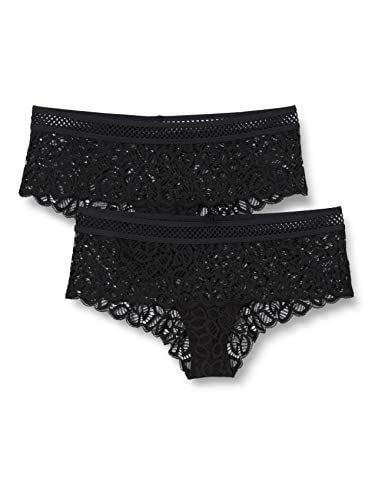 Iris & Lilly Womens Lace Cheeky Hipster Brand Pack of 2 