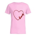 thumbnail image 3 of Valentine's Day Fashion Casual Print Crew Neck Short Sleeve T Shirt (women) Workout Shirt Womens Rayon Long Sleeve Shirt Women Neck Tee Shirt Spandex T Shirts for Women Womens Solid Shirt Women, 3 of 3