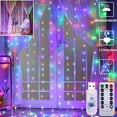 thumbnail image 1 of Cocomy 9.8ft x 9.8ft LED Curtain Lights Christmas Twinkle Star 300 LED Window Curtain String Lights with 8 Lighting Modes Remote Control USB for Xmas Wall Indoor Decoration, 1 of 7