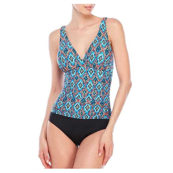 Jantzen Women Soft Shirred Tummy Control Vibe One Piece Swimsuit