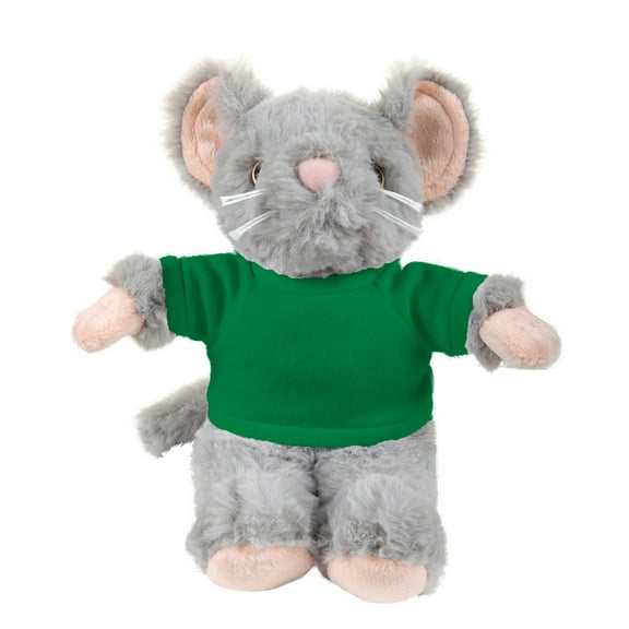 Plushland 8 Inch Floppy Mouse with Tee Plush Stuffed Animal Personalized Gift - Custom Text on Shirt - Great Present for Mothers Day, Valentine Day, Graduation Day, Birthday