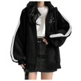 thumbnail image 3 of Gibobby Mujeres S Sudaderas con capucha Sudadera con capucha y cremallera para mujer （Negro， L), 3 of 4