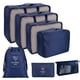 thumbnail image 1 of 8Pcs Set Cubos De Embalaje Para Clasificación De Ropa De Viaje Sunnimix Organizador de viajes Azul marino, 1 of 8