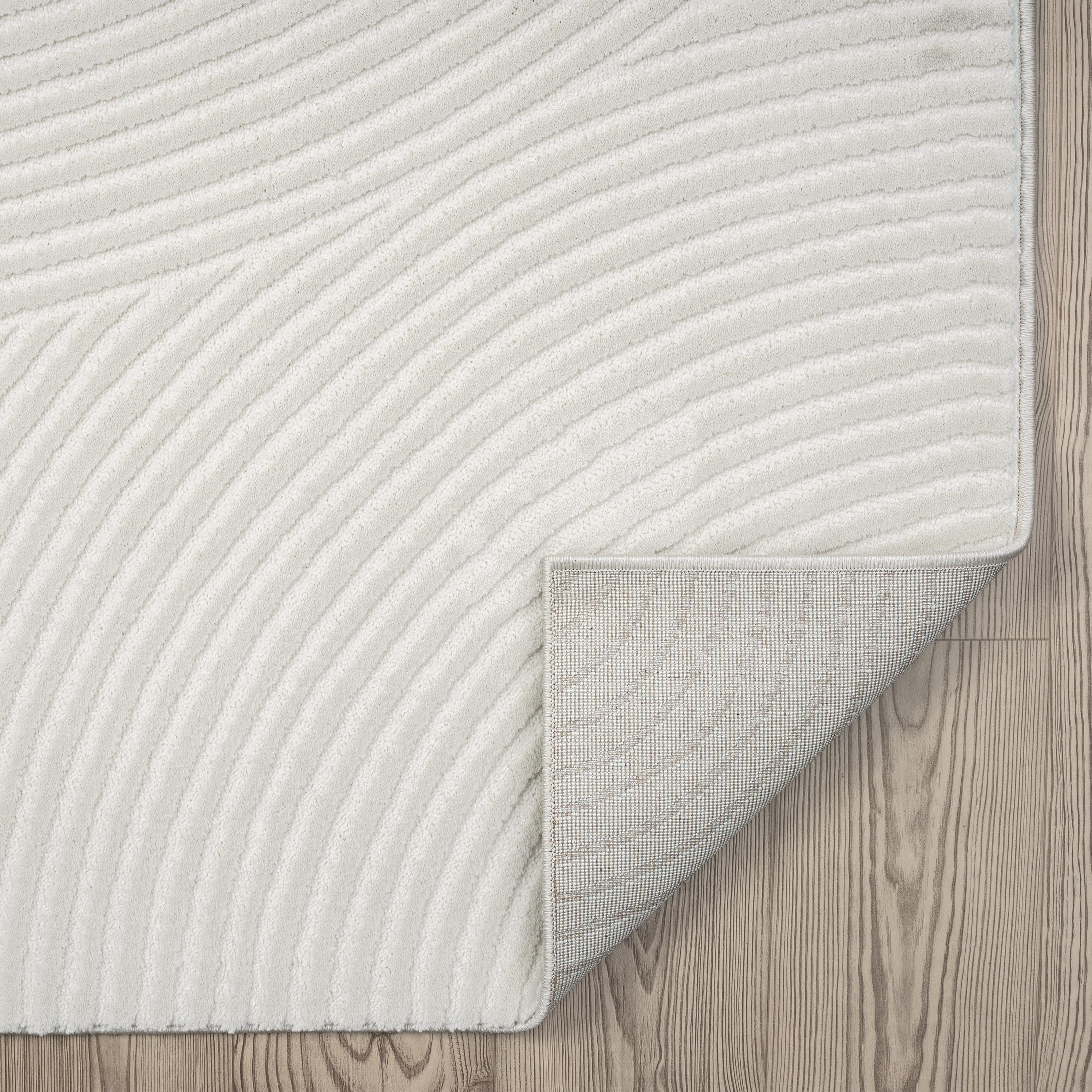 Abani Neutral Collection Area Rug Mid Century Modern Bedroom Living Room Decor Floor Rug 4 x 6 Cream