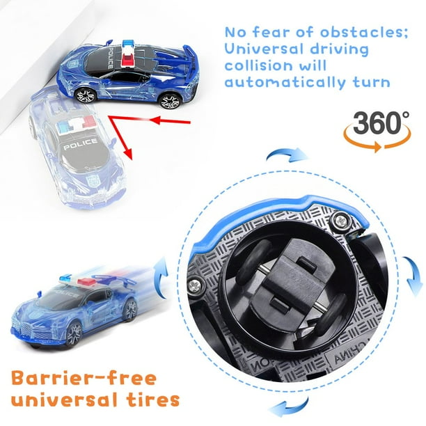 Dsseng Jouets de Voiture pour Tout-Petits Voiture Électrique avec Lumières 4D Clignotantes Lumineuses et Sons Réels Bleu