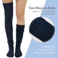 thumbnail image 2 of allydrew Winter Knit Over the Knee Thigh High Boot Socks, Navy, 2 of 4