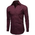 thumbnail image 2 of Omega Italy Men's Long Sleeve Dress Shirt Solid Color Regular Fit 25 Colors, 2 of 5