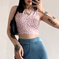 thumbnail image 3 of Pompotops Nouveau Débardeur Sexy Mode Imprimé Halter Slim Nombril pour Femmes, 3 of 8
