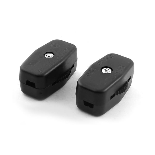 2Pcs TS-09B AC 125V 3A 2 Posiciones ON-OFF Interruptor de Cordón de Plástico Negro para Lámpara de Navidad