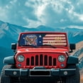 thumbnail image 3 of HUIACONG Eagle Flag 250 Years Windshield Sun Visor Foldable Sunshade Aluminum Foil 250th Sun Shield for 2007-2018 Jeep Wrangler JK JKU & 1997-2006 Jeep Wrangler TJ LJ, 3 of 6