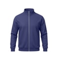 thumbnail image 2 of Bosfbaoi Full Zip Stand Collar Sweatshirt Jackets for Men Solid Color Long Sleeve Casual Fleece Track Jackets, 2 of 6