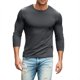 thumbnail image 1 of Camiseta básica informal de manga larga con degradado de color para hombre - Diseño ligero en el dobladillo, poliéster-spandex, tallas S-XXXL, 1 of 4