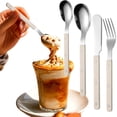 thumbnail image 1 of Yuehao 4-Piece Stainless Steel Cutlery Set, French Style Flatware with Colorful Handles, Dishwasher Safe fork and Spoon Set for Home, Restaurant, and Picnic (White), 1 of 8