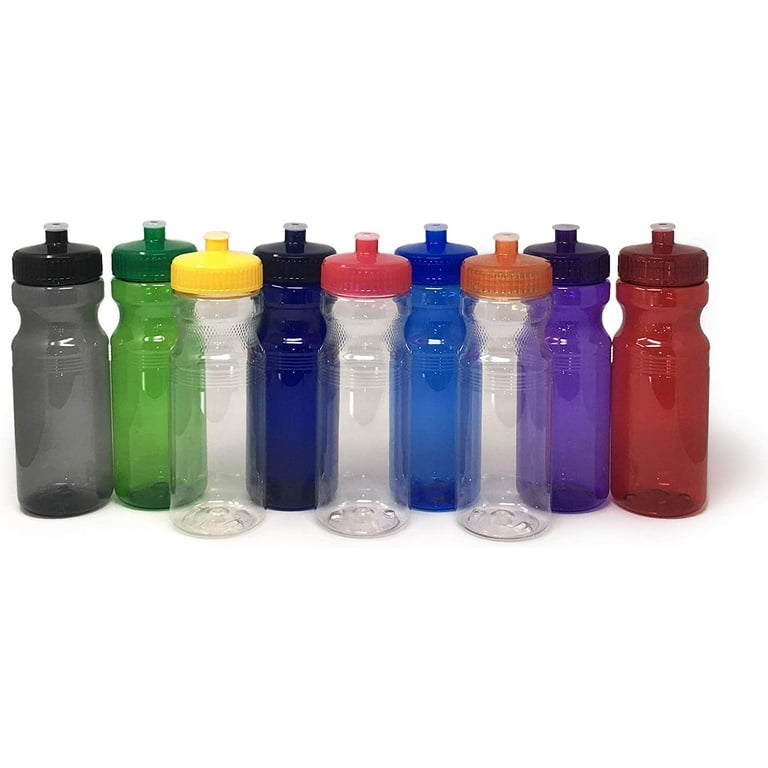 Plastic Bottles with Drink Spout 22 oz. Set of 10, Bulk Pack