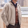 thumbnail image 4 of Faux Suede Zip Bomber Jacket Men Turn‑Down Collar Side Pockets Classic Casual Coat for Fall Winter Business Casual Daily Wear, 4 of 6