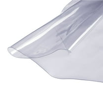 KFFKFF Clear PVC Table Cover Protector, 48 inch/1230 mm Round, 1.5 mm Thick, Waterproof Plastic Tablecloth for Desk, Coffee Table, Dining Table