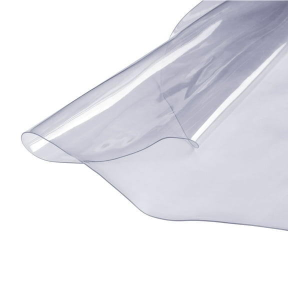 KFFKFF Clear PVC Table Cover Protector, 48 inch/1230 mm Round, 1.5 mm Thick, Waterproof Plastic Tablecloth for Desk, Coffee Table, Dining Table