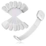White 10PCS Child Safety Strap Locks for Door, Baby Locks Child Safety Cabinet Baby Proofing Cabinet Locks for Drawer , Baby Cabinet Safety Latches