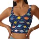 thumbnail image 1 of Balery Planets And Stars Sujetadores deportivos con espalda cruzada para mujer, acolchados, sin costuras, de alto impacto, ideales para yoga, gimnasio, entrenamiento y fitness.-XX-Large, 1 of 8