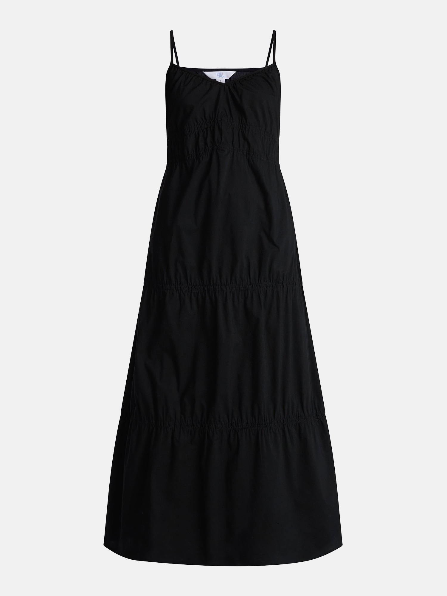 Time and Tru Women's Strappy Cotton Maxi Dress, Sizes XS-XXXL