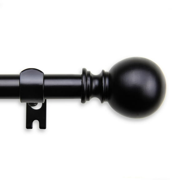 Contemporary Home Living 88" Black Contemporary Curtain Rod with Mounting Brackets