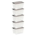 thumbnail image 1 of IRIS 50 L Plastic Storage Bins with Lids Stackable Storage Containers Totes 5 Pack, 1 of 10