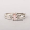 thumbnail image 2 of Solitaire 7X5 MM Oval Shape Pink Tourmaline 925 Sterling Silver Split Shank Women Engagement Ring, 2 of 5