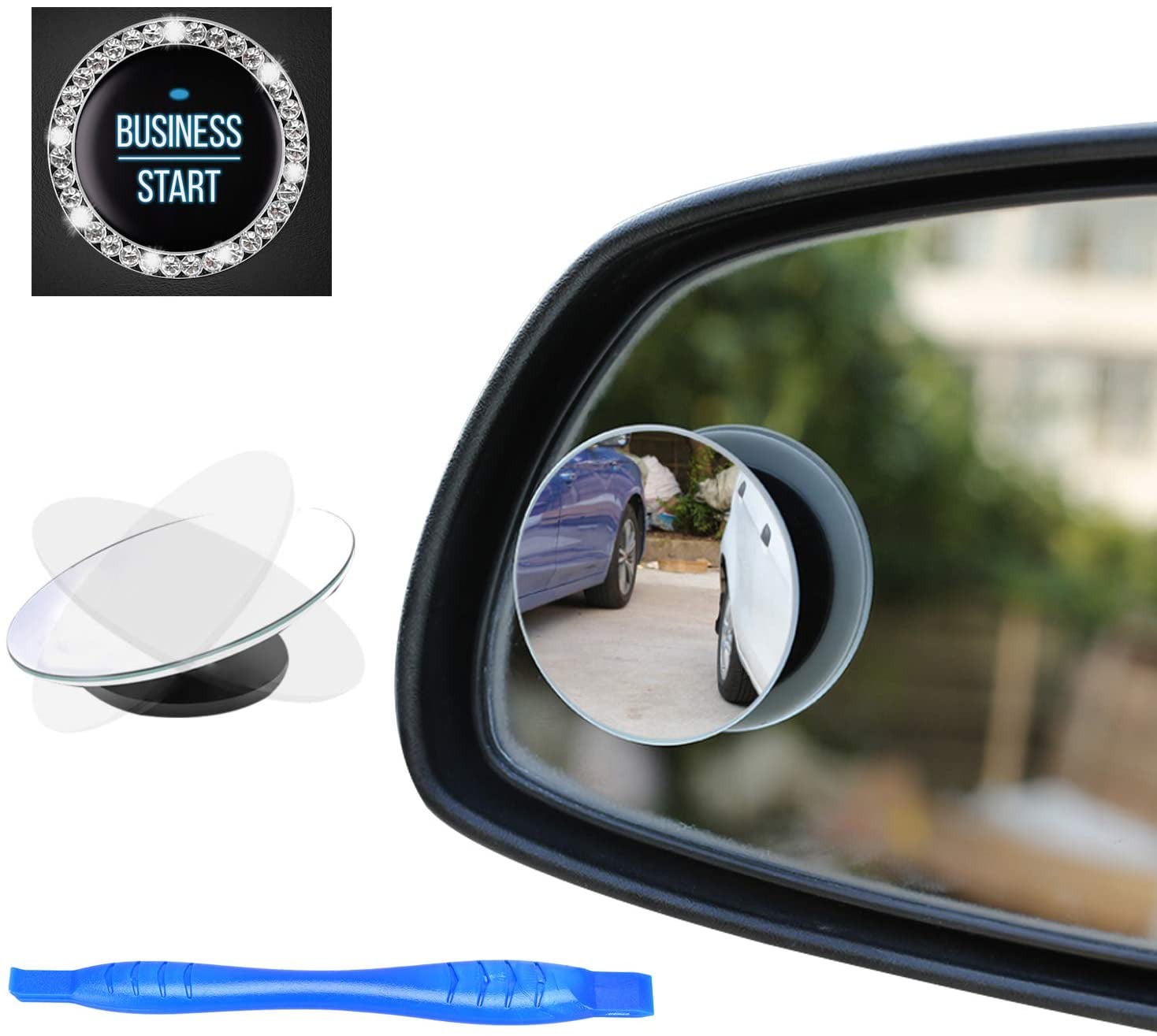 Adjustable Blind Spot Mirror Rear View Car Side Mirror Frameless Glass 2 Pack 