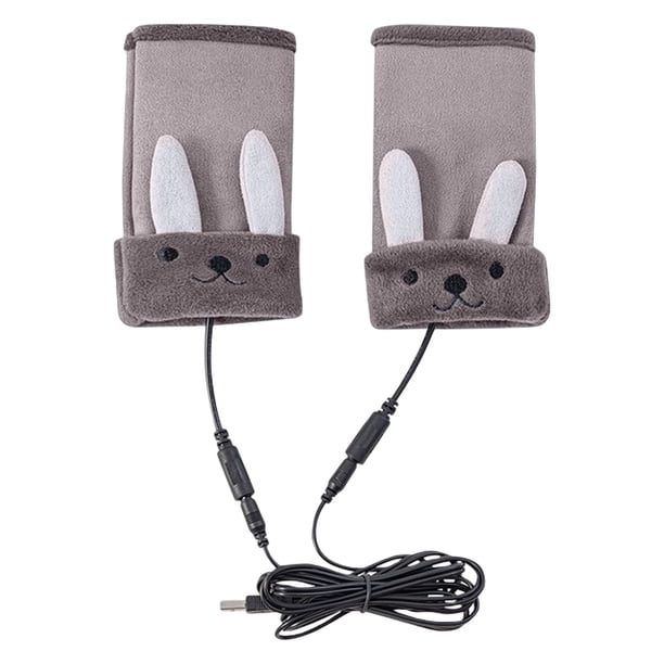 Guantes con calefacción de invierno Biking Cálido Mittens Mittens USB Indoor Al aire libre Tamaño sin aislado térmico Suministros para el hogar Gris, 1 par seitruly HA011726-02