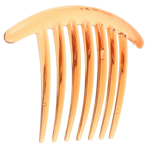 2 peines de pelo con moño francés y dientes anchos, peine lateral de sujeción curva, accesorio para el cabello para mujeres y niñas