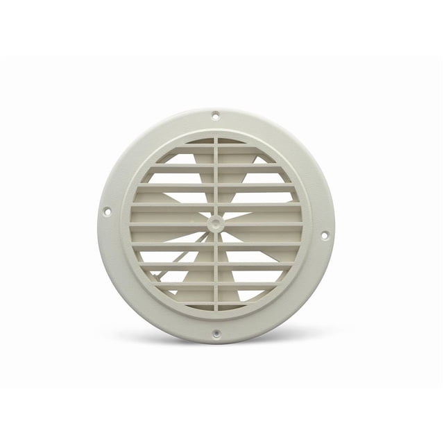 B&B Molders Heating/Cooling Register 94275 Heating/Cooling Register; Ceiling Mount; 5-1/4 Inch Diameter Cutout Dimension; 6-1/2 Inch Diameter Outside Dimension; 360 Degree Rotation; White