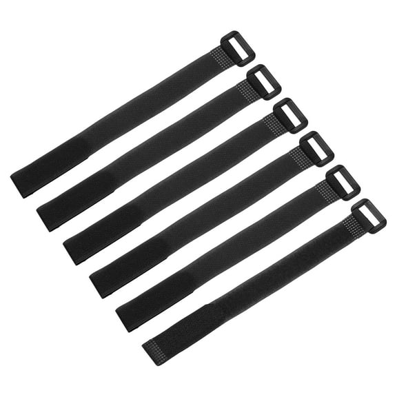 Uxcell 6Pcs Reusable Battery Tie Down Straps,0.6x10" Black Nylon Multipurpose Strap