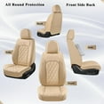 thumbnail image 4 of Coverado Front and Back Car Seat Covers Full Set, Waterproof Faux Leather Seat Protectors, Auto Interior Accessories Universal Fit Most Cars SUVs Pickup Trucks, Beige, 4 of 10