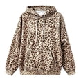 thumbnail image 4 of Gunia Women Hoodie Leopard Hooded Sweatshirt With Pocket Casual Cozy Oversized Top Warm Fleece Fall Winter Fashion Pullover Clothes, 4 of 4