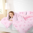 thumbnail image 3 of Erosebridal Dreamy Bow Knot Bedding Comforter Set 7-Piece For Girls Teens,Kids Children Pink H Letter Monogrammed King Bedding Sets,Pink Reversible, 3 of 6