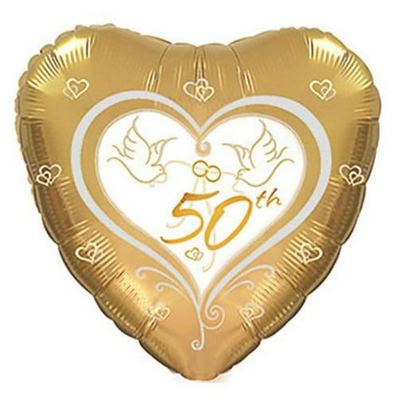 LOONBALLOON Anniversary Balloons, 17″ 50TH ANNIVERSARY DOVES