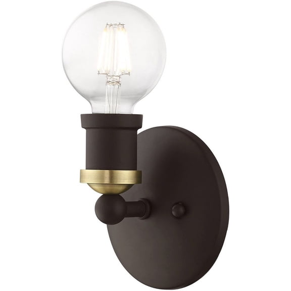 1 Light Ada Bathroom Light in Transitional Style-5.25 inches Tall and 5 inches Wide-Bronze/Antique Brass Finish Bailey Street Home 218-Bel-4821218