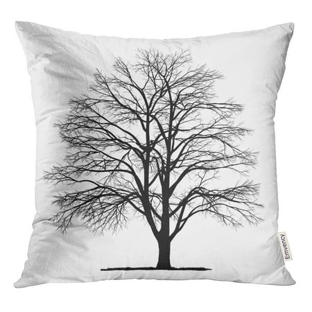 STOAG Silhouette Drawing of The Tree Detailed Beech Branch Dead Organic Throw Pillowcase Cushion Case Cover 16x16