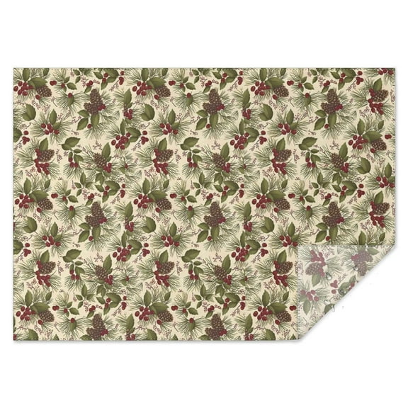 Beige Christmas Pine Cone Pattern Rectangle Tablecloth 60"x84",Waterproof Polyester Rectangle Table Cloth, Wipeable Spillproof Polyester Tablecloth for Dining, Camping, Indoor and Outdoor