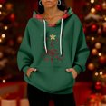 thumbnail image 4 of Women's Fashion Casual Christmas Print Pullover Long-Sleeve Sweatshirt with JESUS Design for Holiday Season and Comfortable Wear,Dark Green,L, 4 of 5