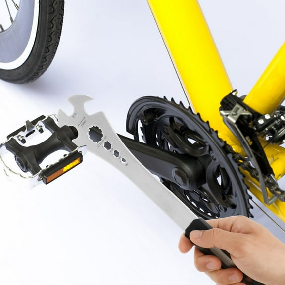 Ikoopy Bike Pedal Wrench Stainless Steel Bicycle Pedal Removal Tool with 32cm Long Handle Multifunctional Bike Maintenance for Repair