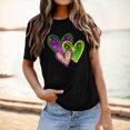 thumbnail image 2 of PMUYBHF Mode pour Femmes Hauts Décontractés Manches Courtes Col Rond T-Shirt Imprimé Ample 3542 L, 2 of 5