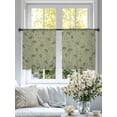 thumbnail image 4 of Sage Green Floral Sheer Curtains 54 Inch Length 2 Panels Set, Vintage Spring Botanical Flowers Voile Window Treatment Rod Pocket Short Kitchen Curtains Drapes for Bedroom 52"x54"x2, 4 of 7